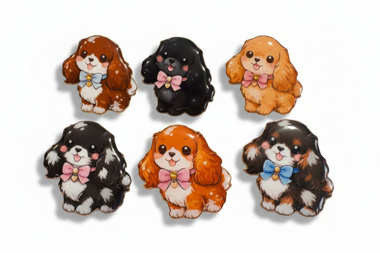 Cocker Spaniel Dog pins/brooches Handmade pretty dog brooch - various colours