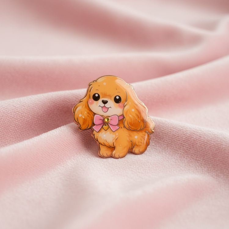 Cocker Spaniel Dog pins/brooches Handmade pretty in pink
