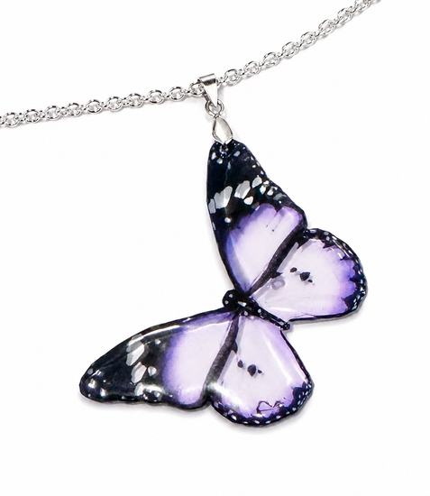 Lilac Monarch butterfly pendant