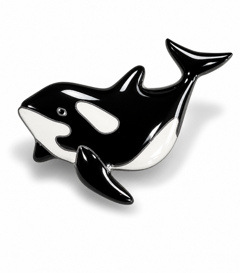 Orca Killer whale enamel pin handmade