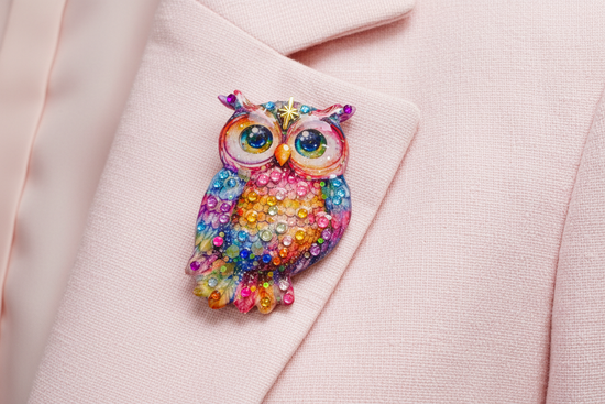Owl Brooch Novelty collectors brooches and pins. Recycled Tin Art