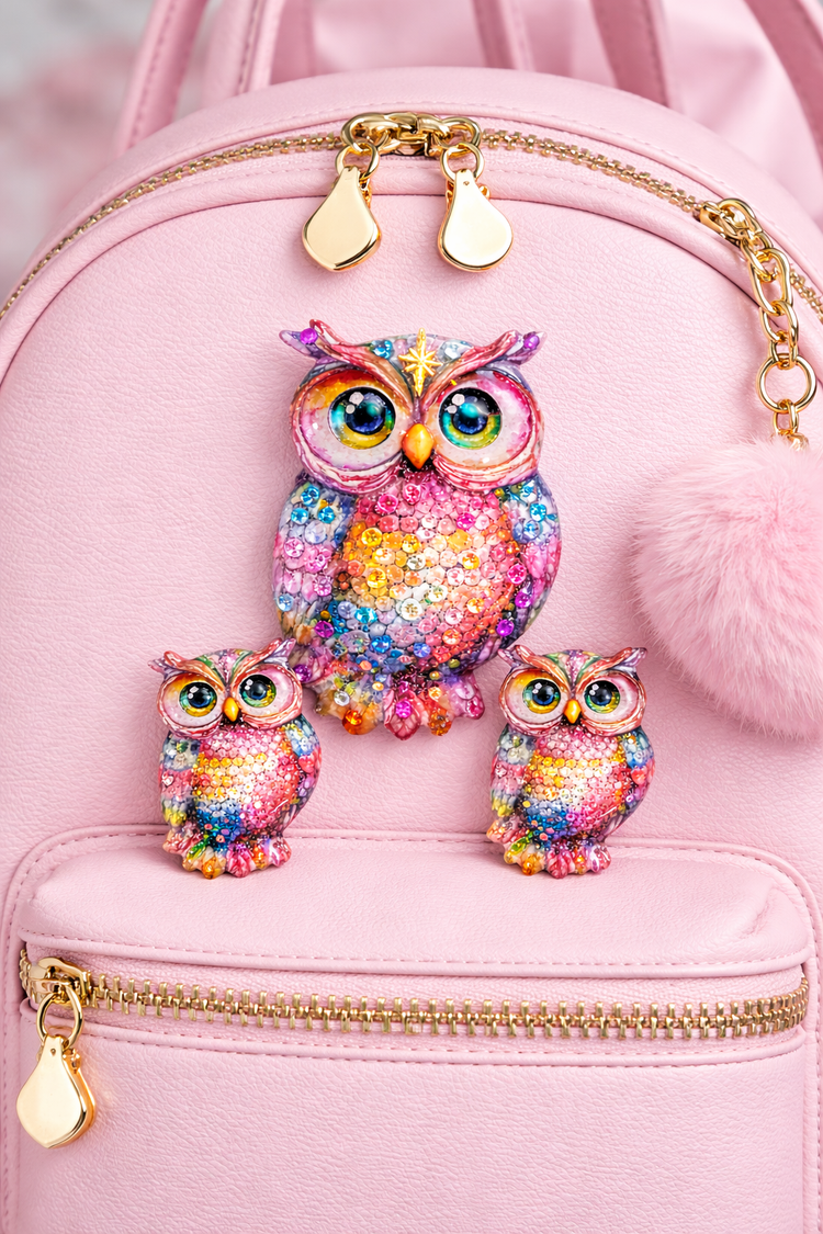 Owl Brooch: Fashionable pin. Novelty collectors brooches and pins. Recycled Tin Art