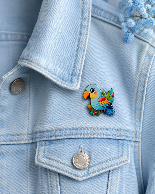 Parrot enamel Pin handmade