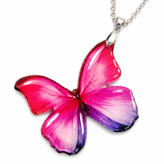 Pink butterfly pendant