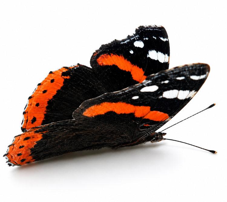 Red Admiral butterfly 3d sticker for the wall