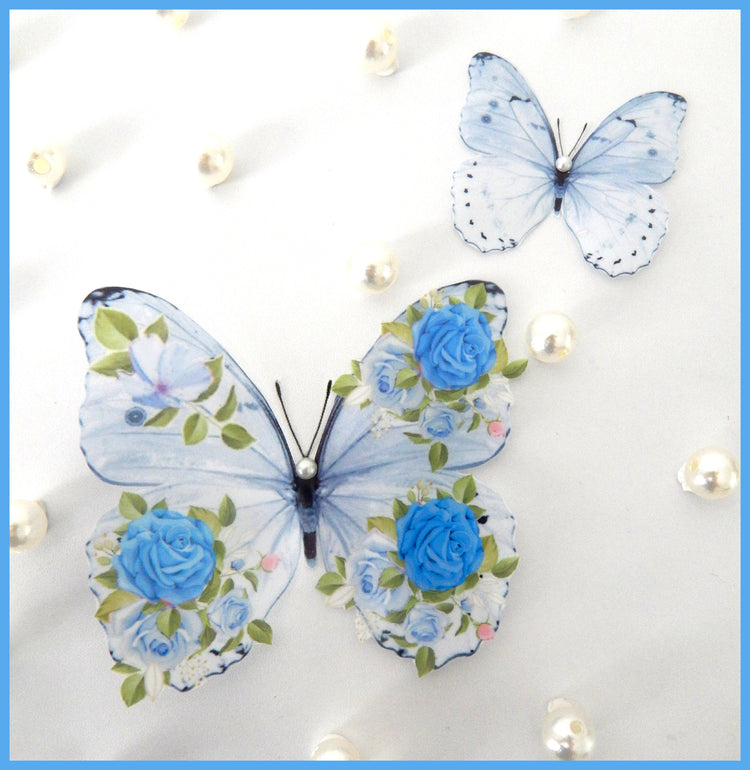 Blue party wedding butterfly table decorations