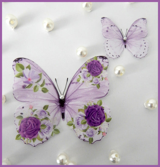 shabby chic lilac butterflies