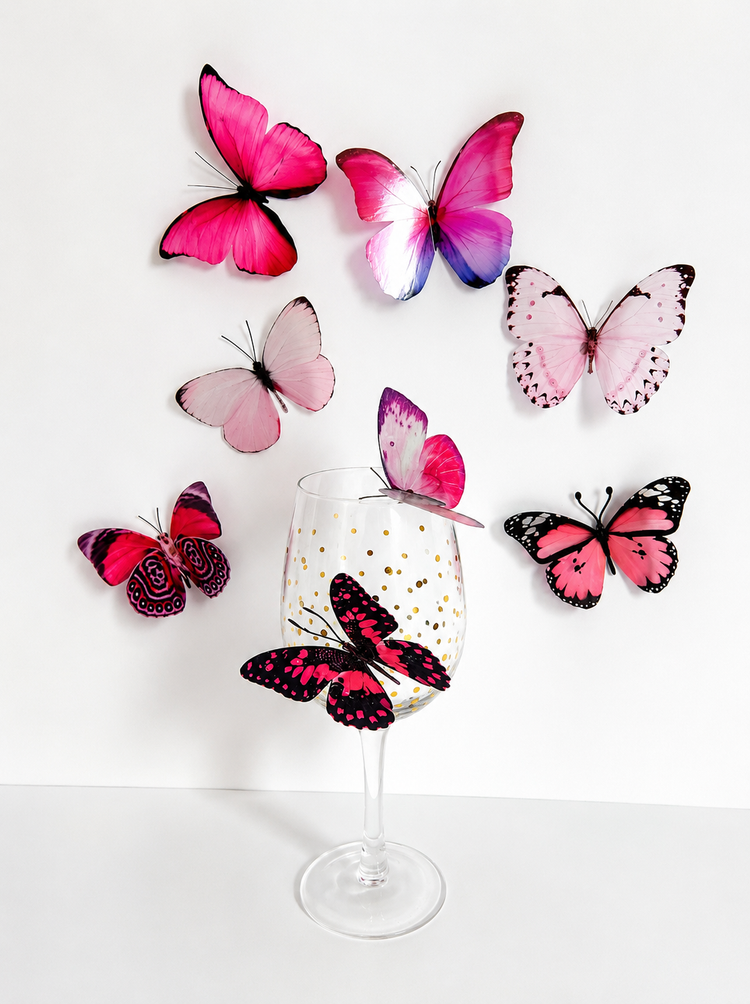 Shades of Pink  butterflies, 3d butterflies wall decor