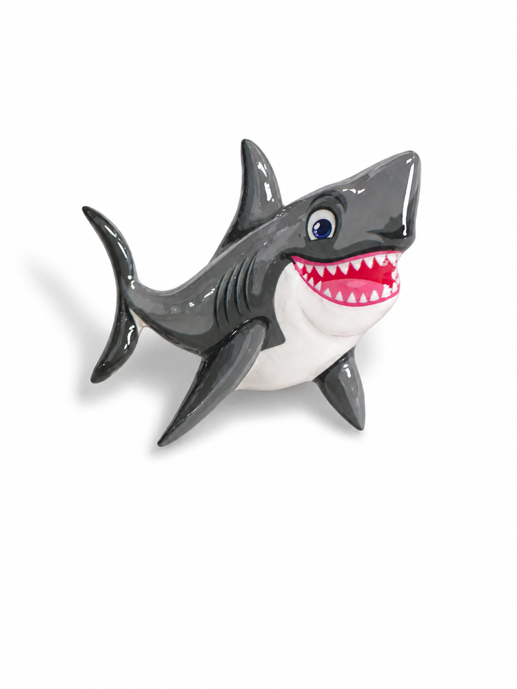 Shark enamel pin handmade