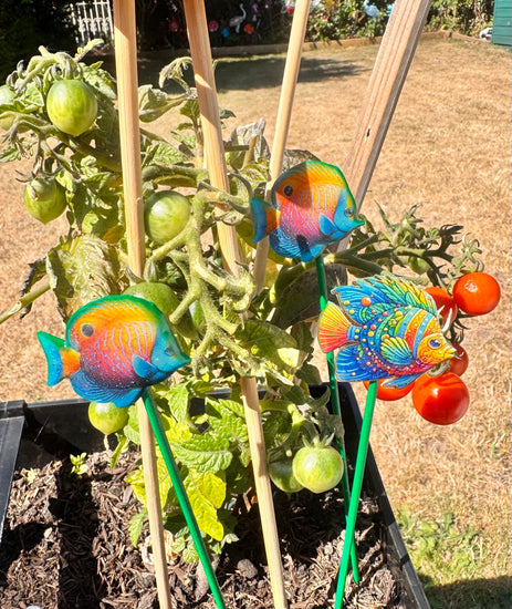 Colourful Tropical fish  Garden Decor, Fish plant sticks