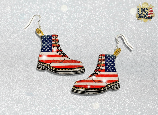 USA flag Dr Marten earrings