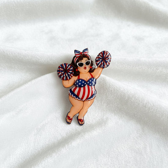 USA flag beauty belle pin