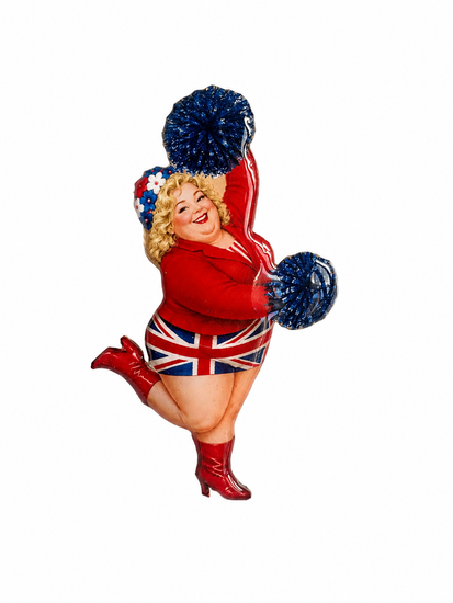 Union Jack cheerleader pin
