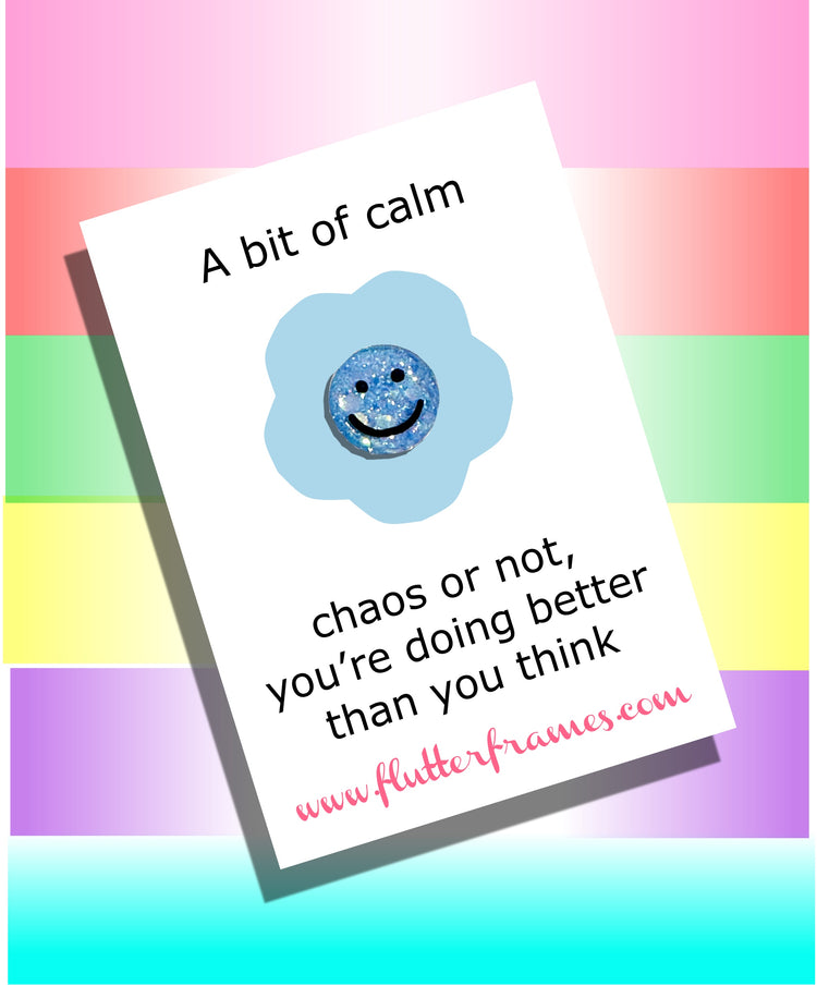 a bit of calm mini blue sparkle pin