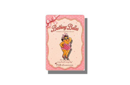 bathing belle pink polka dot swimsuit pin
