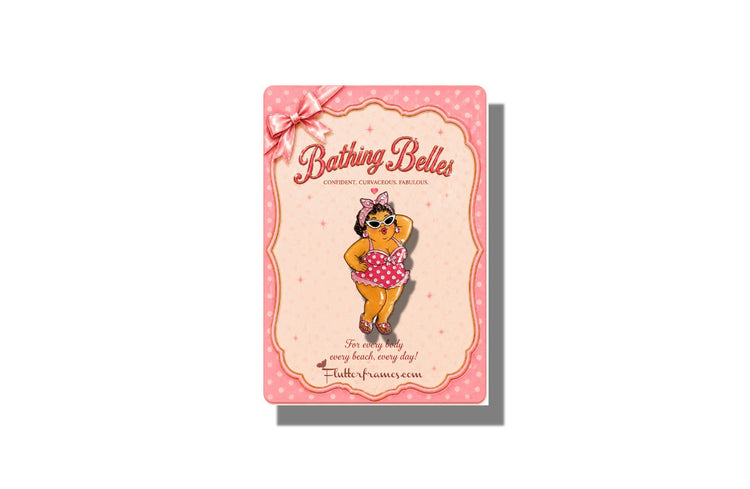 bathing belle pink polka dot swimsuit pin