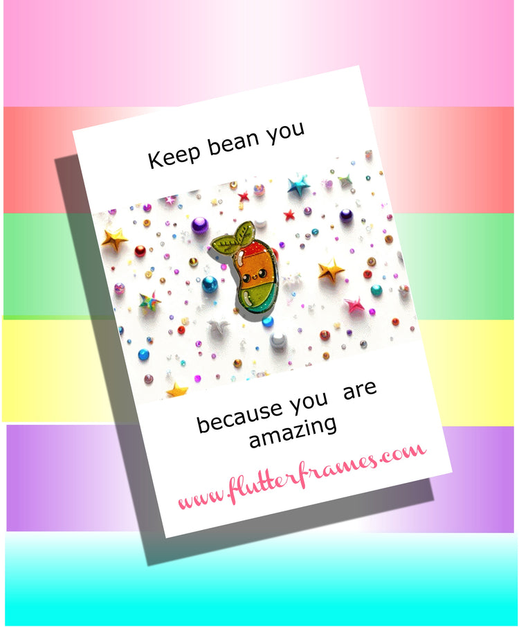 Positive Bean Enamel Pin - Supportive, Thank You, Friendship Gift