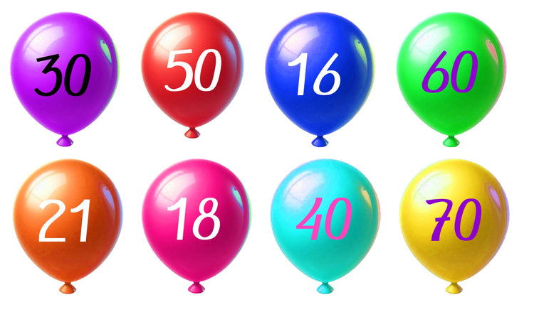 Personalised Customisable Balloon Enamel Pin on a Chain. Birthday Gift Badge Age Balloon brooch