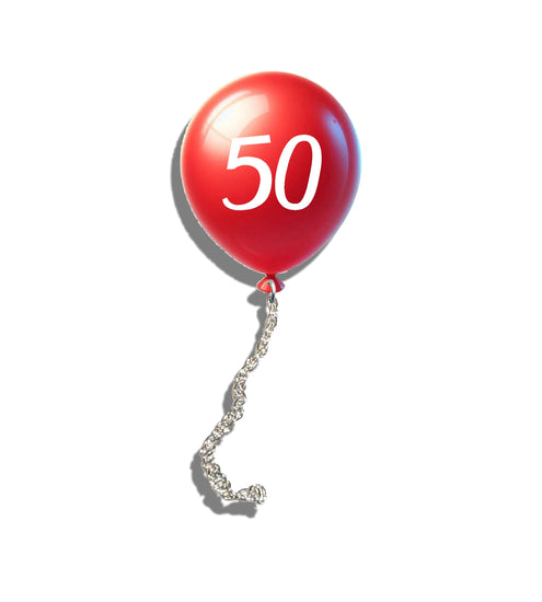 red balloon birthday age badge