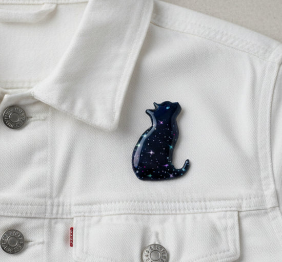 good luck black cat pin