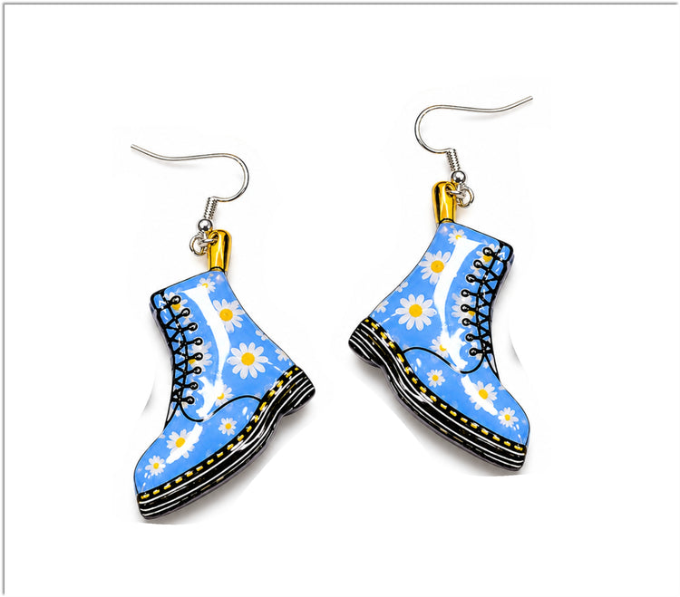 blue Dr. Martens Style Boot Earrings 