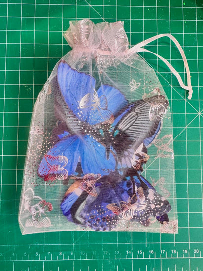 8 blue paper  3d butterflies Wall Décor – Handmade  in gift bag