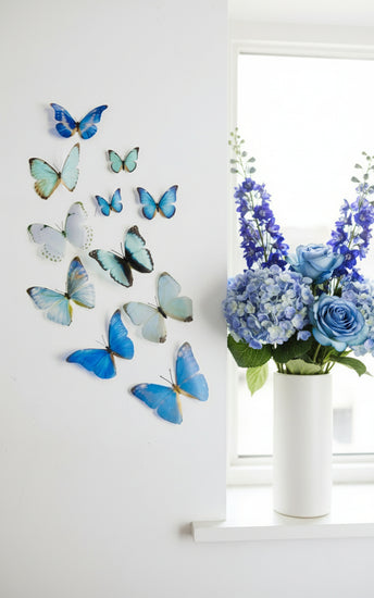blue butterfly natural 3d stickers