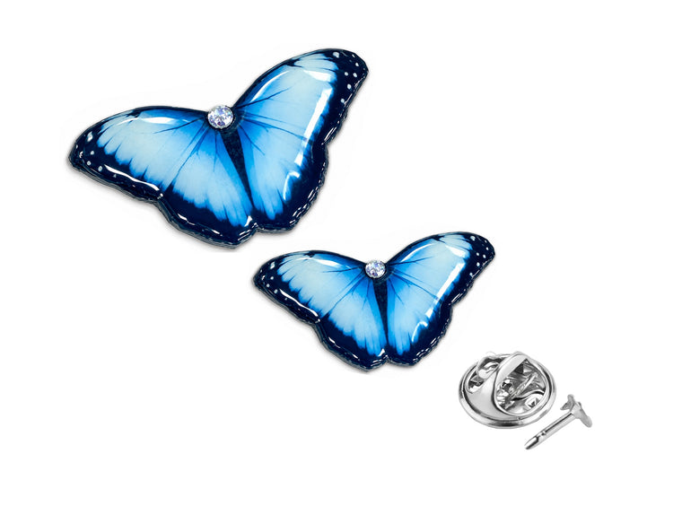 blue Morpho butterfly pin
