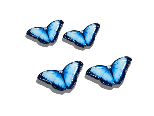 blue Morph diamante blue stud earrings