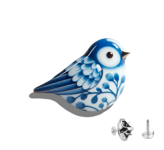 Chinoiserie style handmade beautiful bird brooch