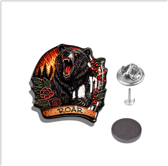 *Black bear enamel Pin or magnet*
