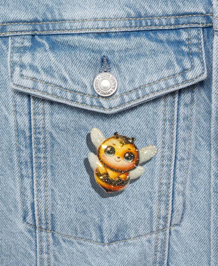 Bee  Pin Badge. Pocket hug. I believe in you. Positivity card. Bumble bee gift