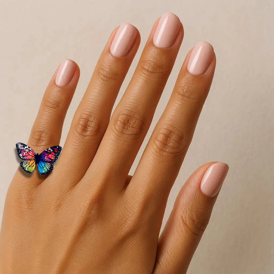 colourful butterfly ring hand crafted unusual