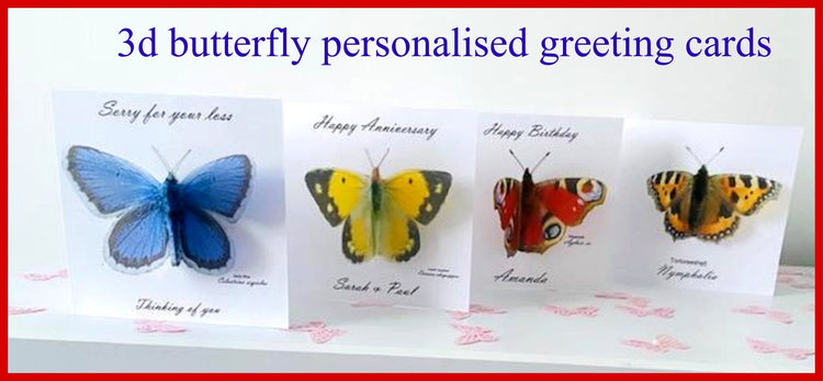 3d personalised butterflies cards
