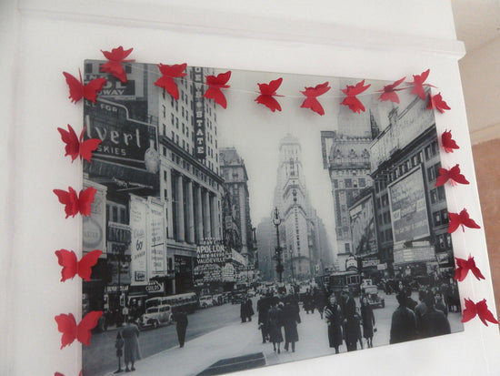 red paper butterfly  garland