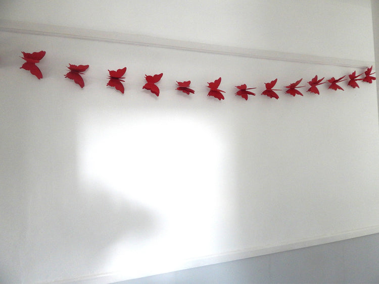 red  butterfly garland