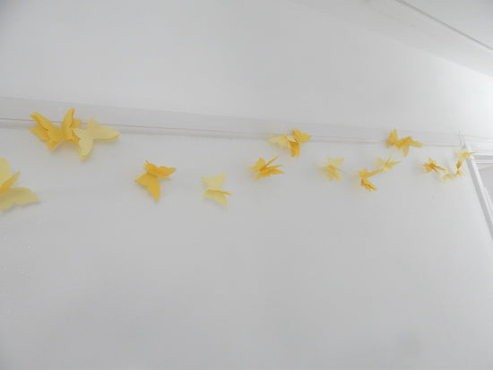 yellow Paper butterfly garland home decor