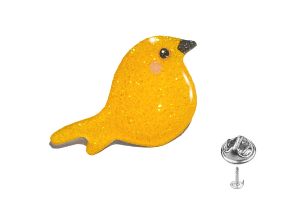 canary yellow brooch pin