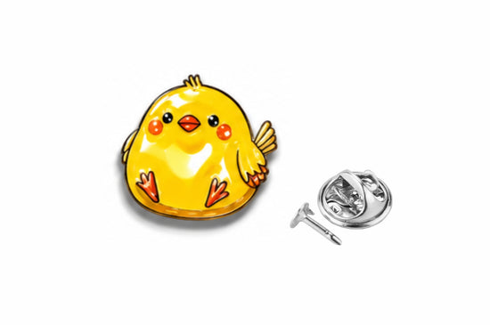 Yellow chick-shaped pin 