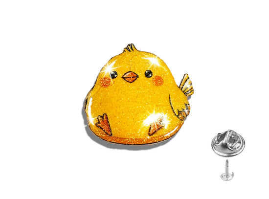 Yellow chick-shaped brooch 