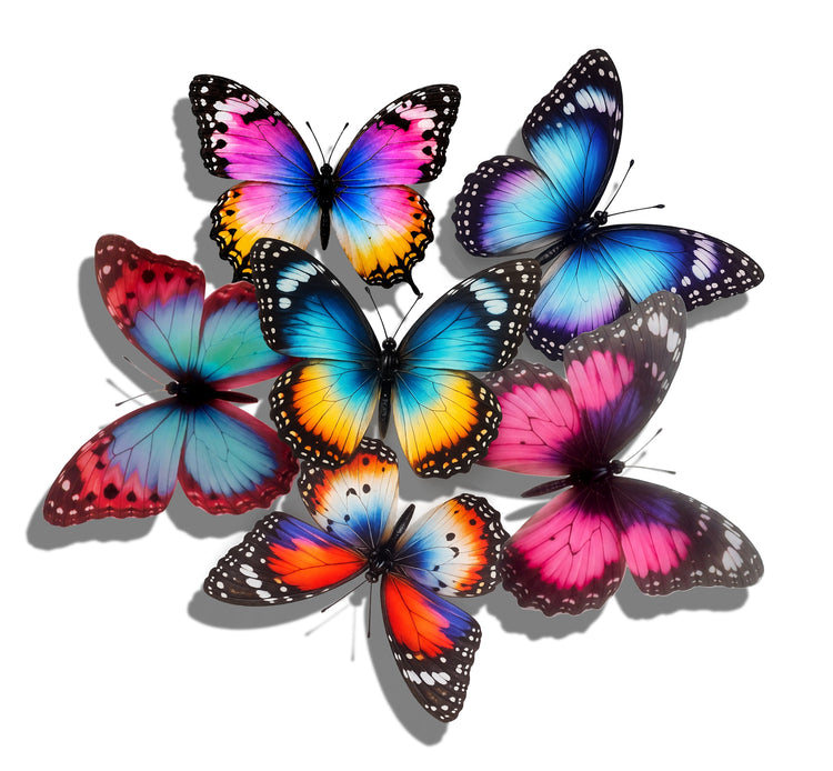 Set of Colourful butterflies . Handcrafted