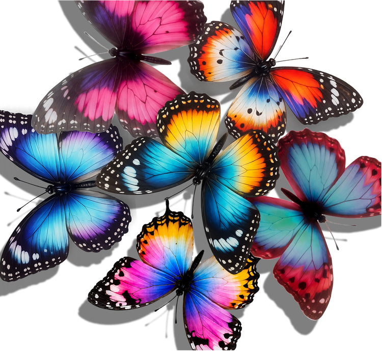 Set of Colourful butterflies . Handcrafted
