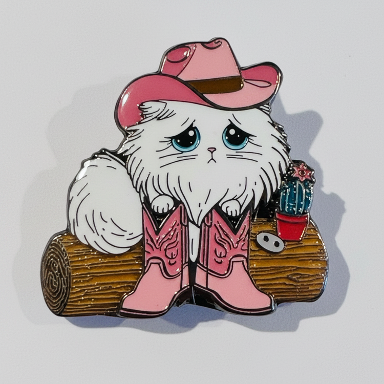 cowgirl cat pin, line dancing gift