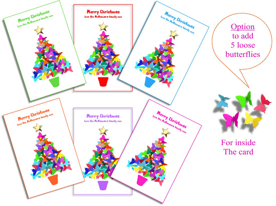 Unique handmade Christmas 3d butterfly cards