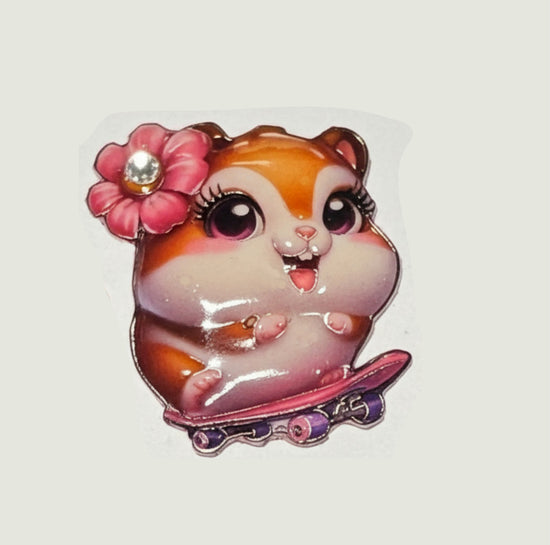 cute hamster pins cute on a skateboard