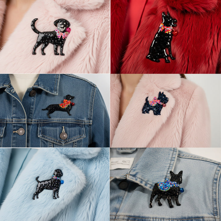 Alsatian/German Shepherd brooch. Handmade unique, pretty dog brooch. Dog lover gifts