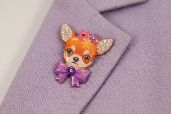 Fox brooch - Retro fox Brooch – Handmade made Rhinestone