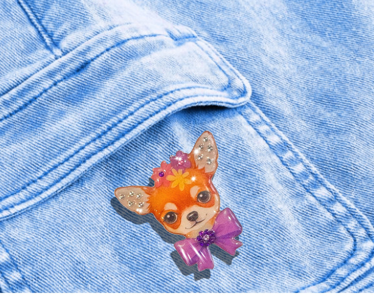 purple Fox brooch 