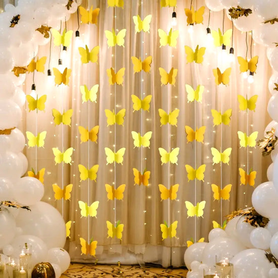 yellow paper butterfly garland for wedding