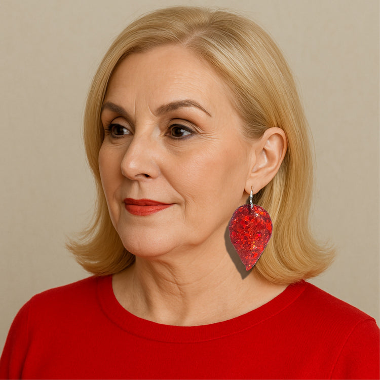 red statement earrings